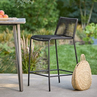 Zina Outdoor Counter Stool - Ember Black