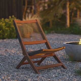 Santo 25.5" Outdoor Folding Lounge Chair - Charcoal