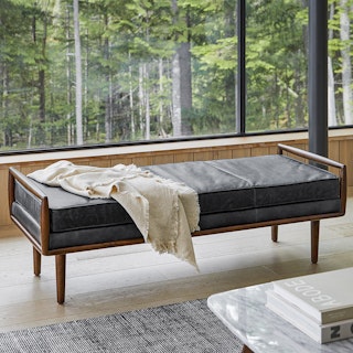 Ansa 54" Leather Bench - Charme Black