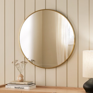 Mansfield Small Round Wall Mirror - Brass