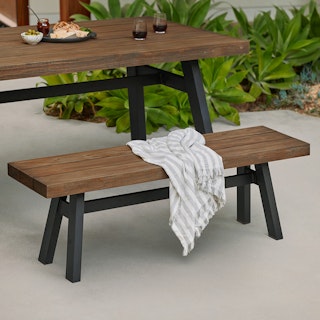 Sardis 56" Outdoor Bench - Vintage Brown