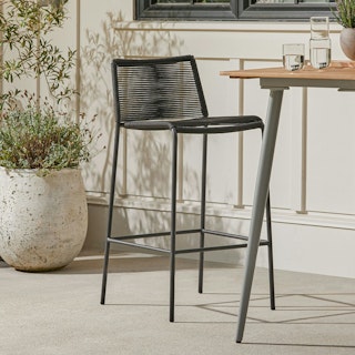 Zina Outdoor Bar Stool - Ember Black