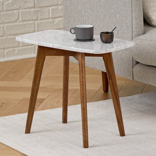 Vena Marble Side Table - Walnut