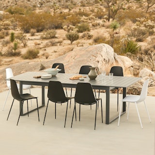 Ofer 80.25" - 104.75" Outdoor Extendable Dining Table - Dark Gray