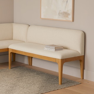 Rosin 53" Armless Banquette - Natural Oak and Sand Ivory