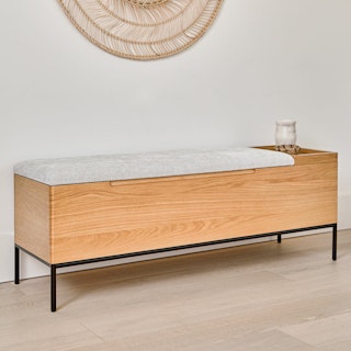 Thari 53" Bench - Oak and Everest Gray