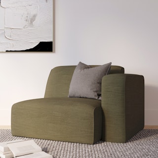 Sanna 46" Right Arm Module - Magnet Green