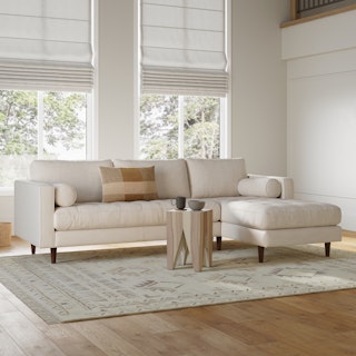 Sven 100" Tufted Right Sectional - Biscuit Cream