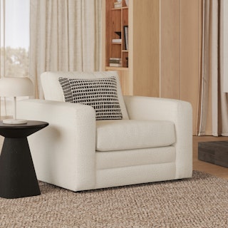 Riley 42" Lounge Chair - Ivory Wool Bouclé
