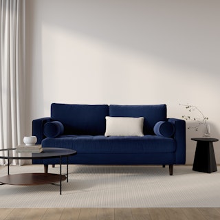 Sven 72" Tufted Velvet Loveseat - Plush Cascadia Blue