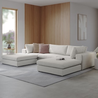 Beta 129.5" Modular U Sectional - Quartz White