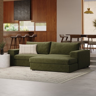 Beta 98" Modular Right Chaise Sectional - Cypress Green