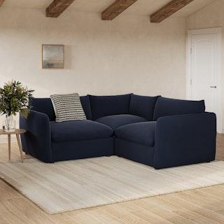 Leigh 87" Velvet Modular Corner Sectional - Hale Ink