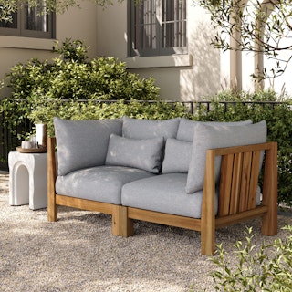 Cove 68.5" Outdoor Modular Loveseat - Basket Gray