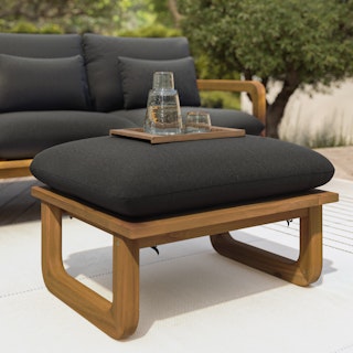 Laholm 29" Outdoor Ottoman - Dravite Black