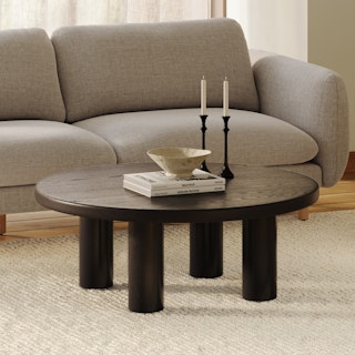 Adel 42" Round Coffee Table - Black
