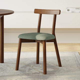Ulka Dining Chair - Walnut and Ratine Green
