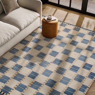 Jaris 8 x 10 Rug - Blue Quilt Checks