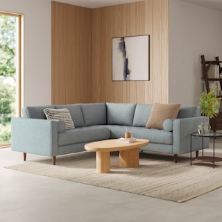 Sven 91" Tufted Corner Sectional - Silver Light Blue