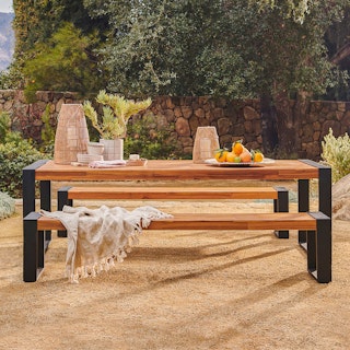 Lubek 94.5" Outdoor Dining Set - Tuscan Brown