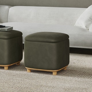 Maribo 19" Storage Ottoman - Felted Green
