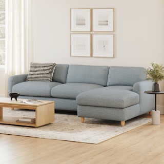 Vati 114" Right Storage Sleeper Sectional - Silver Light Blue