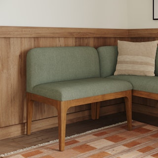Rosin 34" Armless Banquette - Smoked Oak and Welsh Green