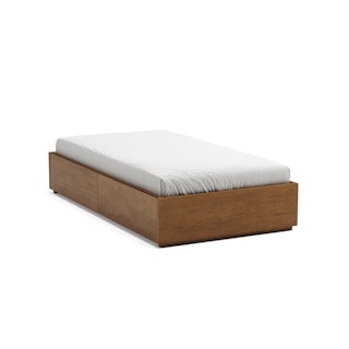 Leif Twin Platform Storage Bed - Smoked Oak