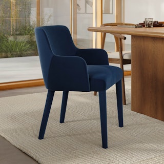 Harris Velvet Dining Armchair - Hale Navy