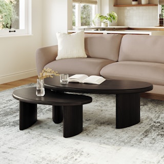 Neah 49" Nesting Coffee Table Set - Black