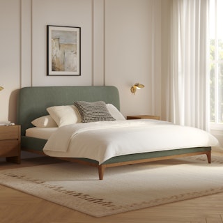 Rosin King Upholstered Bed - Welsh Green