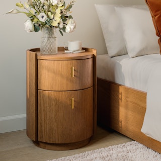 Miila 2-Drawer Nightstand - Smoked Oak