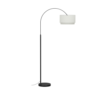 Zebu Small Linen Floor Lamp - Black